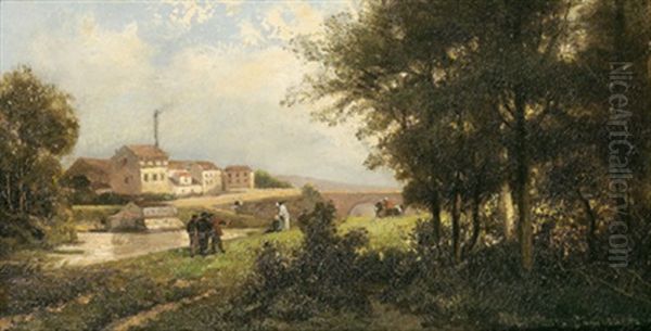 Fluslandschaft Mit Figurlicher Staffage - view 1