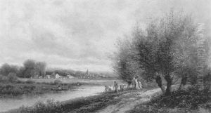 Villageois Au Bord D'une Riviere Villageois Au Bord D'une Riviere