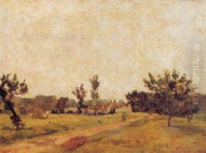 La Rue Du Village by Emile Charles Lambinet