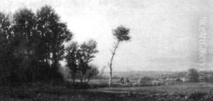 Landschaft Mit Zwei Wanderern Landschaft Mit Zwei Wanderern