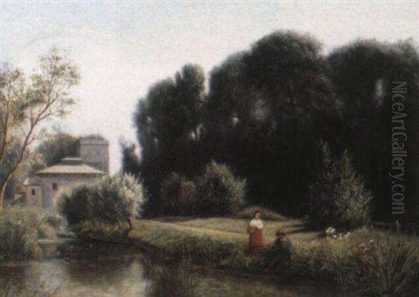 Fishing By The Mill - view 1