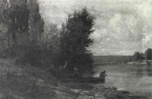 Fisherman Along A River - view 1