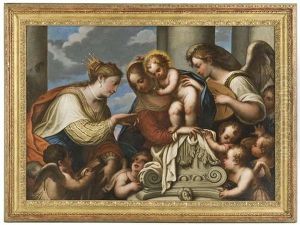 Die Mystische Vermahlung Der Heiligen Katharina by Giovanni Battista Lambranzi