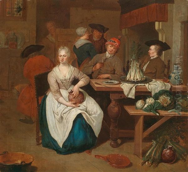 A Kitchen Interior With Numerous Figures - view 1