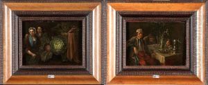 Interieurs Animes Aux Legumes (pair) by Jan Baptist Lambrechts