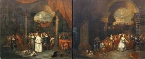 Scene De Bal A L'occasion D'un Mariage (+ La Danse Des Maries; Pair) by Jan Baptist Lambrechts