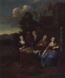 Teestunde Im Freien by Jan Baptist Lambrechts