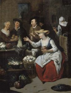 Die Gemuseverkauferin by Jan Baptist Lambrechts