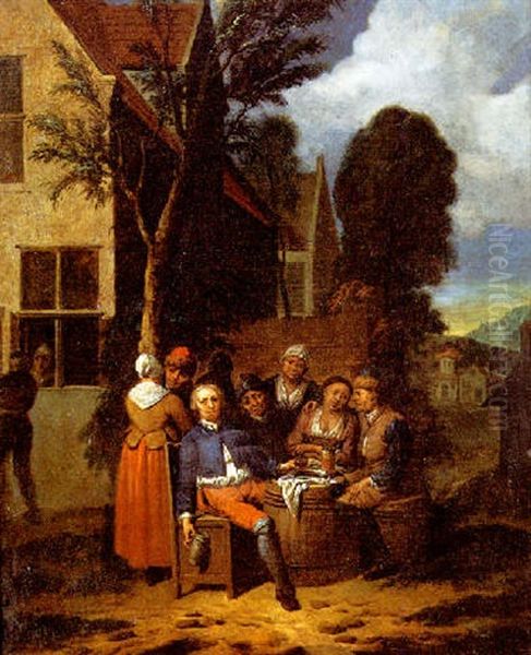 Buveurs Devant Une Auberge - view 1