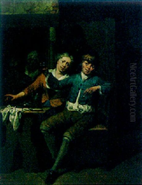 A Couple At A Table In A Tavern - view 1