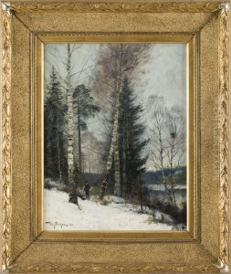 Winter Scenery With Hunter
