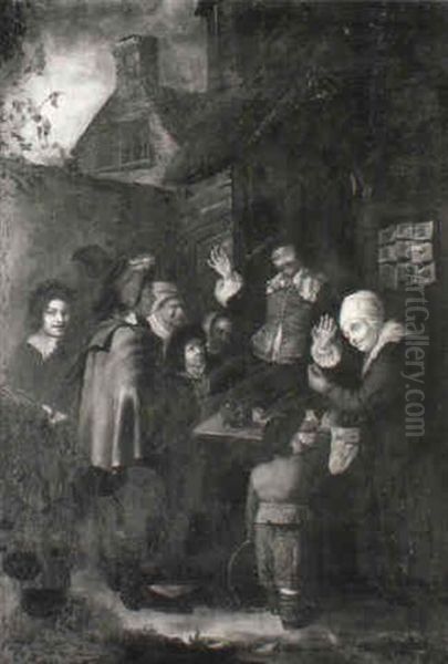 Peasants Merrymaking Outside A Tavern - view 1