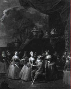 Scenes De La Comedia Del Arte by Jan Baptist Lambrechts