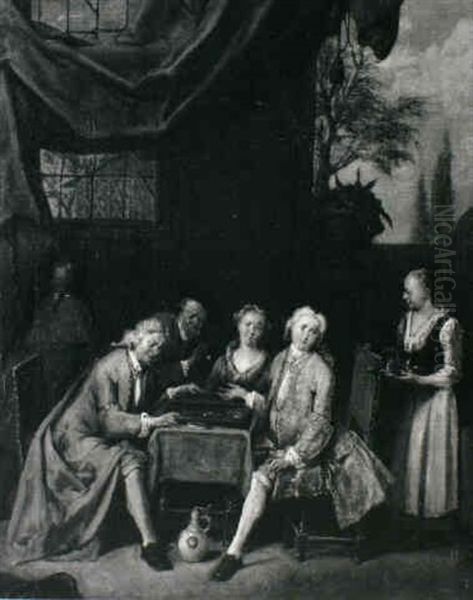 Elegant Company Playing Backgammon - view 1