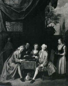 Elegant Company Playing Backgammon