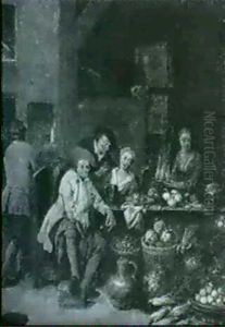 Gemuseverkaufer Vor Einem Haus by Jan Baptist Lambrechts