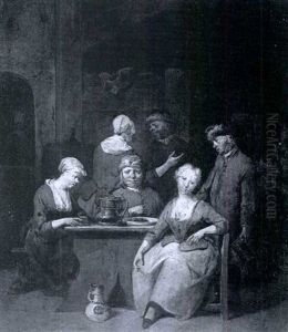 Figures Around A Table In An Interior Figures Around A Table In An Interior