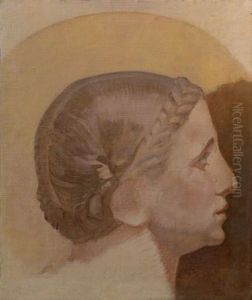 Tete De Jeune Femme by Charles Joseph Lameire