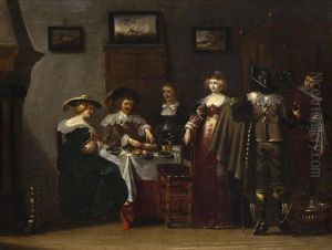 Compagnie Elegante Dans Un Interieur