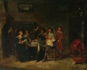 An Elegant Company In An Interior by Christoffel Jacobsz. Van Der Lamen