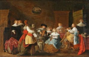 Interieur Mit Musizierender Gesellschaft by Christoffel Jacobsz. Van Der Lamen