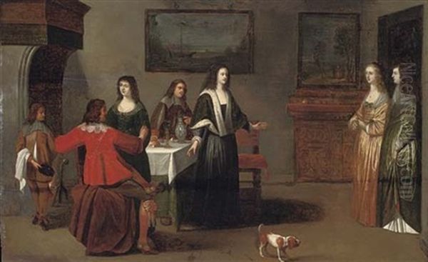 Elegant Company Conversing In An Interior - view 1