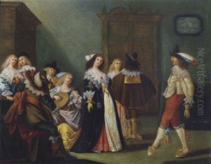 Musizierende Und Tanzende Gesellschaft by Christoffel Jacobsz. Van Der Lamen