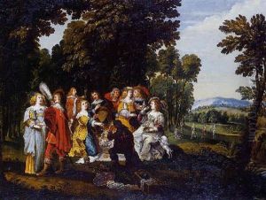 Le Repas Galant Dans Le Parc Du Chateau by Christoffel Jacobsz. Van Der Lamen