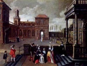 Vornehme Damen Und Herren Beim Gesellschaftsspiel La Main Chaude by Christoffel Jacobsz. Van Der Lamen