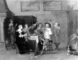 Scene De Taverne by Christoffel Jacobsz. Van Der Lamen