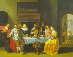 Le Repas Galant by Christoffel Jacobsz. Van Der Lamen