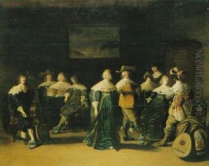 Vornehme Gesellschaft Bei Tanz Und Musik by Christoffel Jacobsz. Van Der Lamen