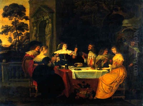 Elegant Company In A Garden - view 1