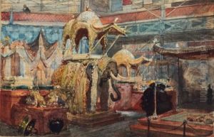 The Indian Stand At The Great Exhibition Of 1851 by Eugene Louis Lami