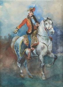 Hussard A Cheval by Eugene Louis Lami