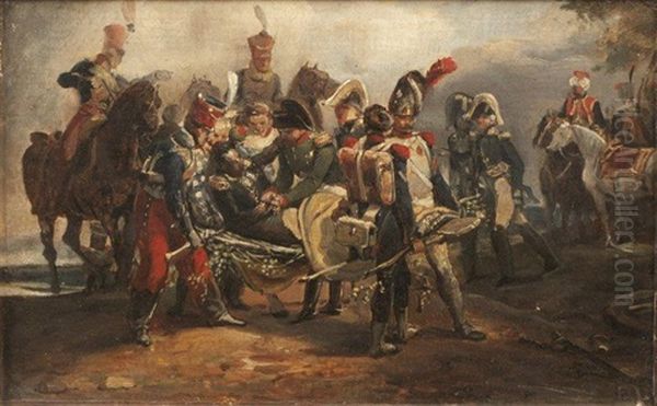 L'entrevue Entre Napoleon 1er Et Le Marechal Lannes Apres La Bataille De Wagram (sketch) - view 1