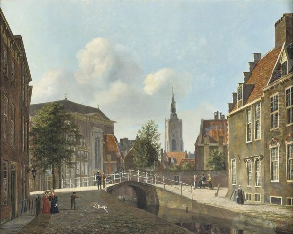 Daily Activities Along The Paviljoensgracht With The St. Jacobskerkin The Distance, The Hague - view 1