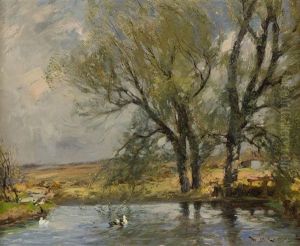Ducks On A River Bank