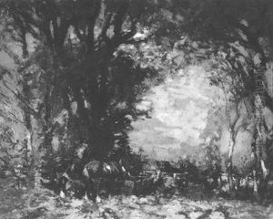 Horses At A Trough by William Bradley Lamond
