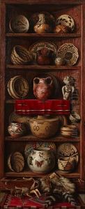 Shelves Of Indian Baskets And Artifacts by Frederick John Behre