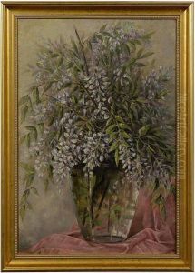 Still Life Of Wisteria. by Frederick John Behre