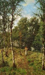 Landskab Med En Kvinde Pa En Skovsti (+ Another, Lrgr; 2 Works) by Jean Pierre Francois Lamoriniere