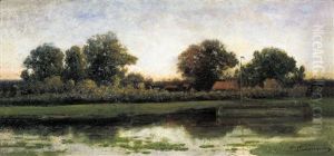Riviergezicht Bij Avond Riviergezicht Bij Avond