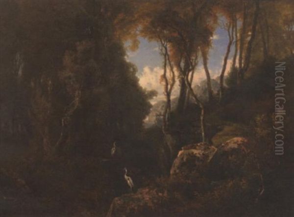 Barbizon Landscape With Two Herons, 1853 - view 1