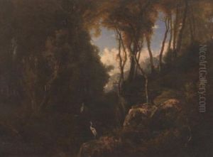 Barbizon Landscape With Two Herons, 1853