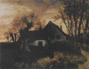 Landschaft Mit Haus Und Figurenstaffage