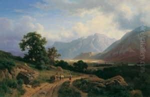 Im Sudtiroler Etschtal. Monogrammiert Unten Links: A. B. Ruckseitig Signiert Und Datiert: by August Behrendsen