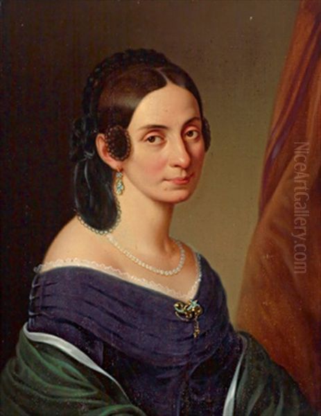 Bildnis Einer Dame (+ Bildnis Eines Herren, 1847; 2 Works) - view 1