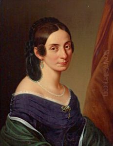 Bildnis Einer Dame (+ Bildnis Eines Herren, 1847; 2 Works) by Johann Baptist (Giovanni) Lampi III