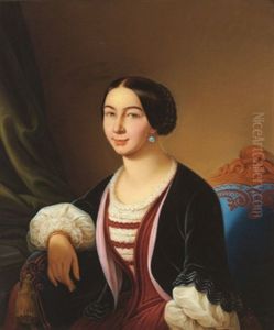 Bildnis Einer Dame Mit Gruner Samtjacke by Johann Baptist (Giovanni) Lampi III